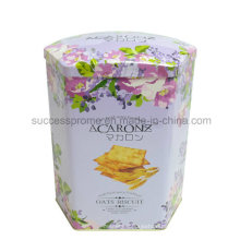 Irregular Hexagonal Shape Metal Tin Box with Customized Printing